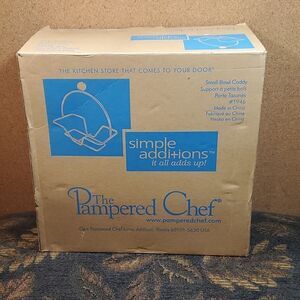 Pampered Chef Simple Additions Silver Bowl Caddy